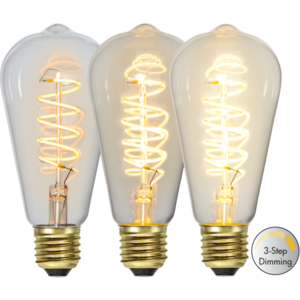 LED-lampa E27 ST64 Decoled Spiral Clear 3-step