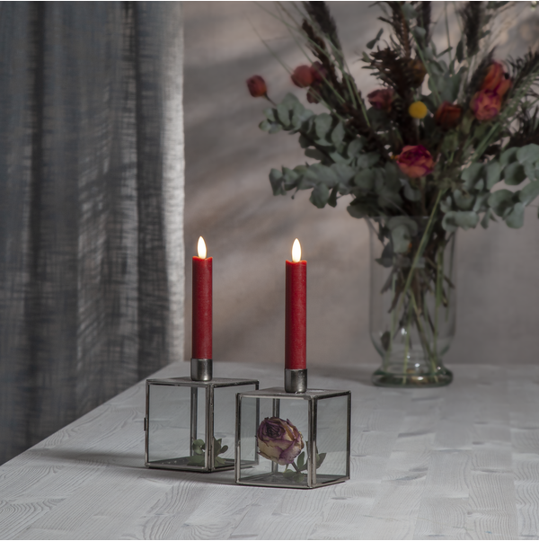 LED Antikljus 2-pack Flamme Rustic