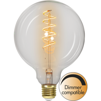 LED-lampa E27 G125 Decoled Spiral Clear