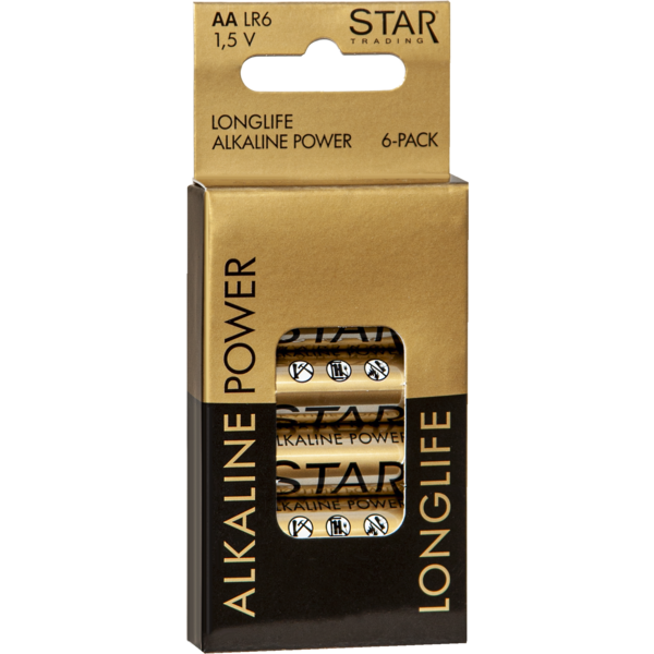 Batteri 6-pack AA 1,5V Power Alkaline