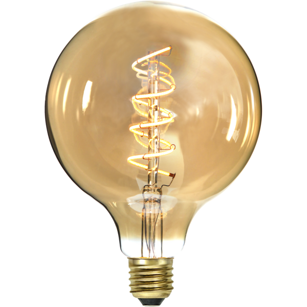 LED-lampa E27 G125 Decoled Spiral Amber