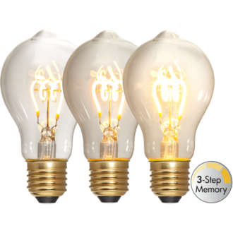 LED-lampa E27 TA60 Decoled Spiral Clear 3-step memory