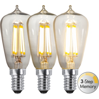 LED-lampa E14 ST38 Clear 3-step Memory