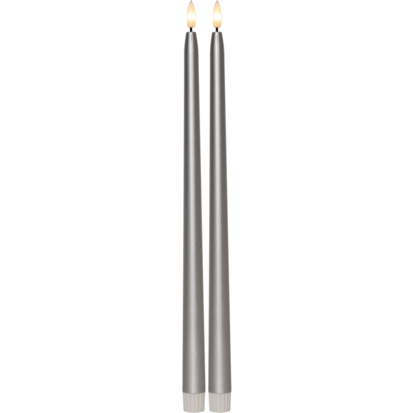 LED Antikljus 2-pack Flamme Metal