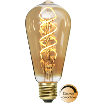 LED-lampa E27 ST64 Decoled Spiral Amber