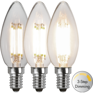 LED-lampa E14 C35 Clear 3-step 