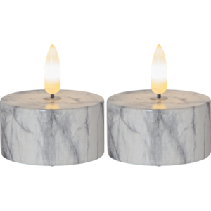 LED Värmeljus 2-pack Flamme Marble