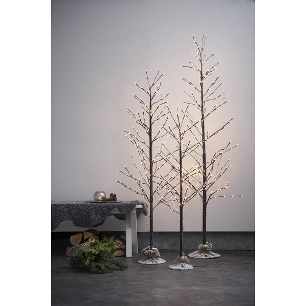 Albero Luminoso Led Marrone Con Tronco E Base 60 Cm Bianco Caldo 3000K A Batteria Wisdom 1