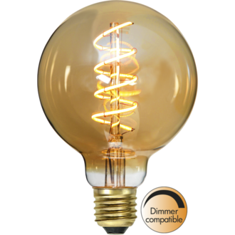 LED-lampa E27 G95 Decoled Spiral Amber