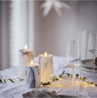 LED Blockljus Flamme Marble