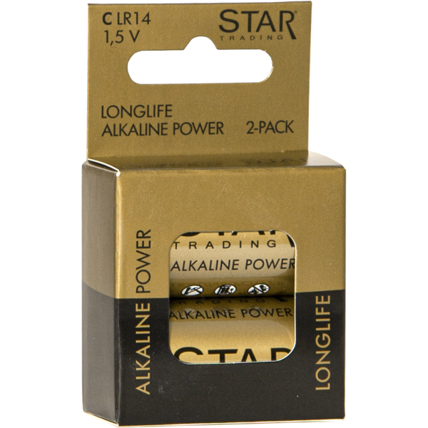 Batteri 2-pack C 1,5V Power Alkaline