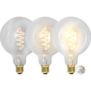 LED-lampa E27 G125 Decoled Spiral Clear 3-step
