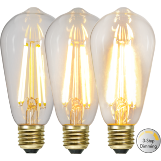 LED-lampa E27 ST64 Soft Glow 3-step 