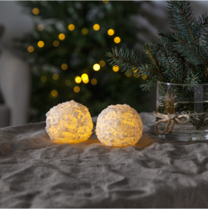LED Blockljus 2-pack Snowball