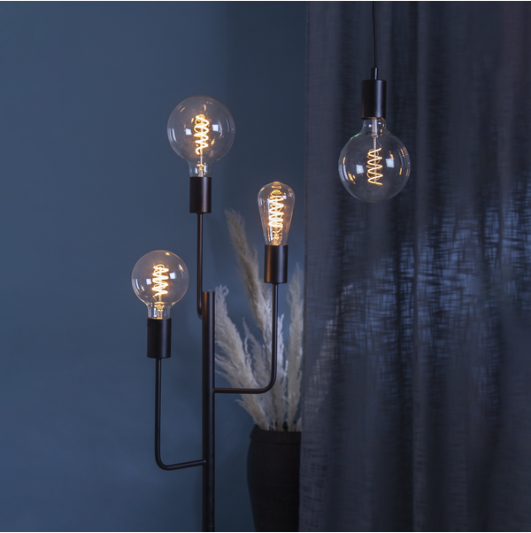 LED-lampa E27 G125 DecoSpiral Clear 3step memo