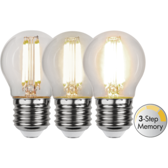 LED-lampa E27 G45 Clear 3-step memory