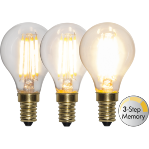 LED-lampa E14 P45 Soft Glow 3-step memory