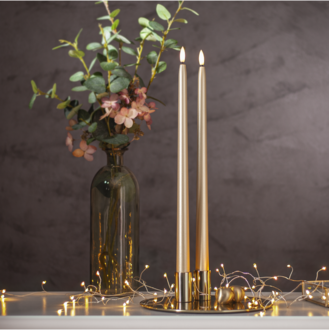 LED Antikljus 2-pack Flamme Metal