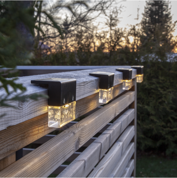 Solcellsvägglykta Bubbly Fence 4 p