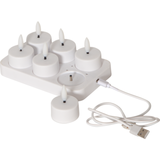 LED Värmeljus 6-pack Flamme Charge