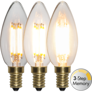 LED-lampa E14 C35 Soft Glow 3-step memory