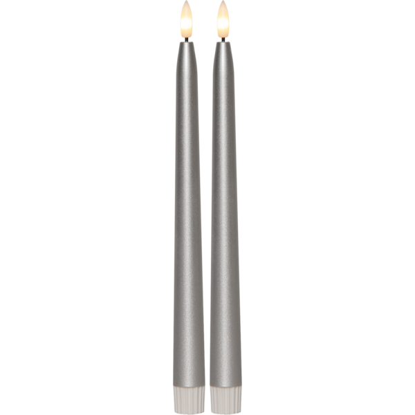 LED Antikljus 2-pack Flamme Metal