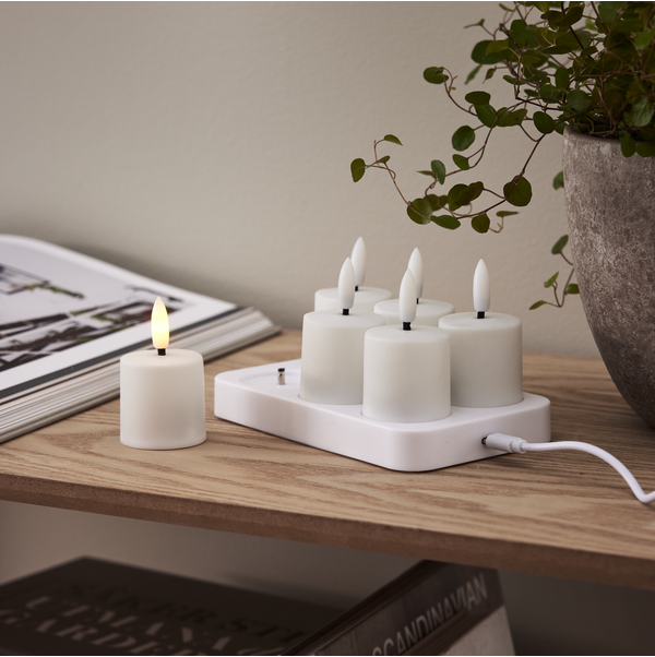 LED Ljus 6-pack Flamme Charge