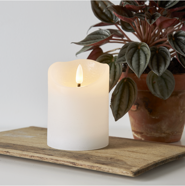 LED Blockljus Flamme Rustic