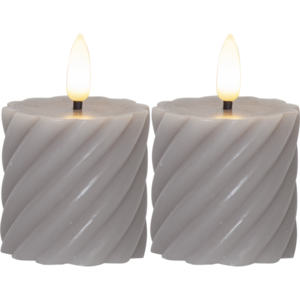 LED Blockljus 2-pack Flamme Swirl