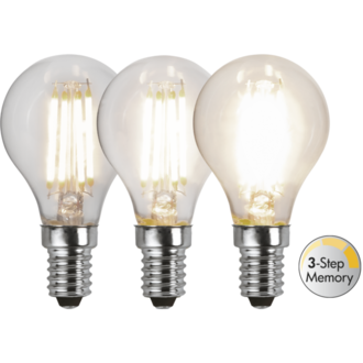 LED-lampa E14 P45 Clear 3-step memory