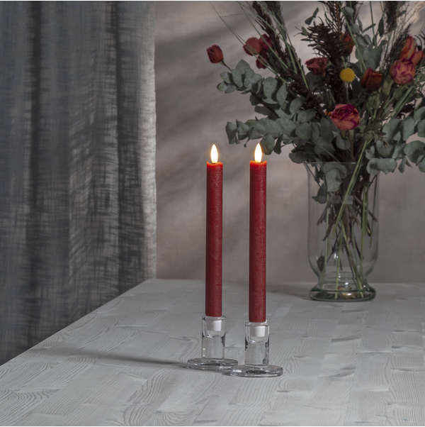 LED Antikljus 2-pack Flamme Rustic