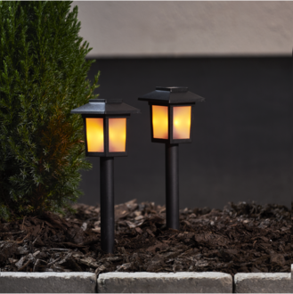 Solcellspollare 2-p Flame Mini