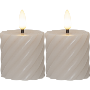 LED Blockljus 2-pack Flamme Swirl
