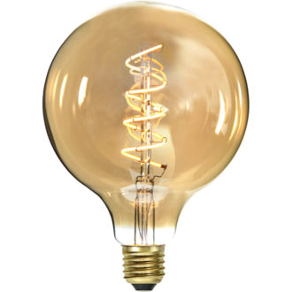 LED-lampa E27 G125 Decoled Spiral Amber