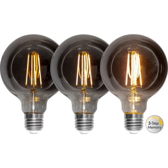 LED-lampa E27 G95 Soft Glow Smoke 3-step memory