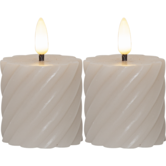LED Blockljus 2-pack Flamme Swirl