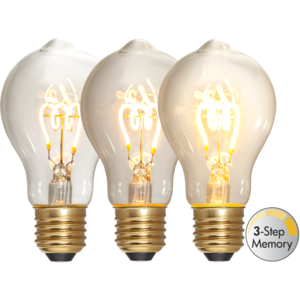 LED-lampa E27 TA60 Decoled Spiral Clear 3-step memory