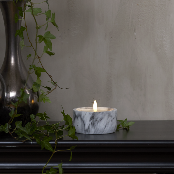LED Blockljus Flamme Marble
