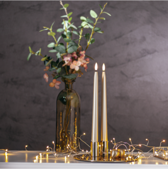 LED Antikljus 2-pack Flamme Metal