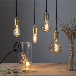LED-lampa E27 TA60 Decoled Spiral Amber