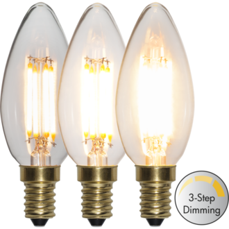 LED-lampa E14 C35 Soft Glow 3-step 