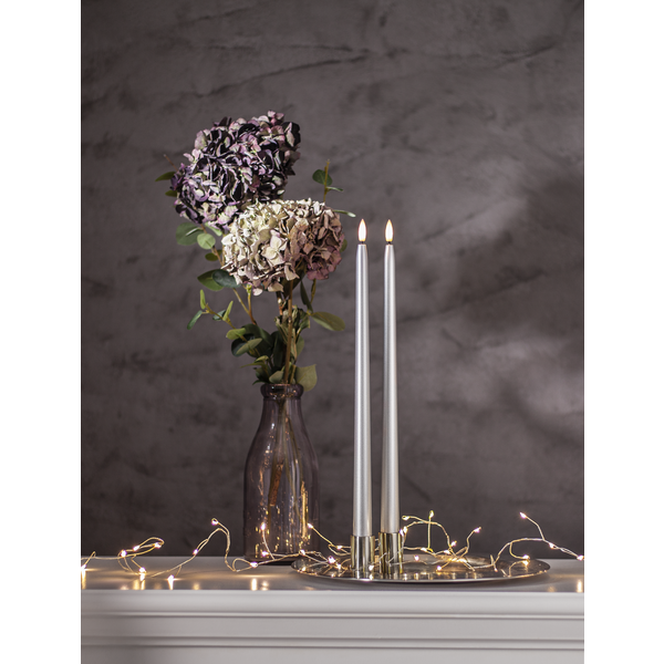 LED Antikljus 2-pack Flamme Metal