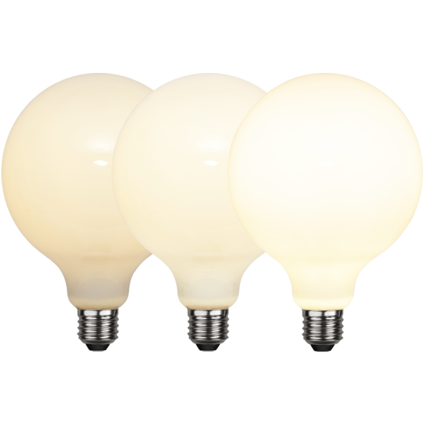 LED-lampa E27 G125 Opaque Fil RA90 3-step