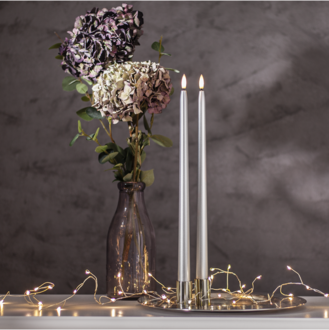 LED Antikljus 2-pack Flamme Metal