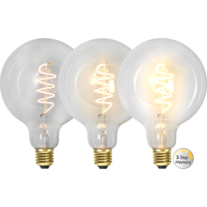 LED-lampa E27 G125 Decoled Spiral Clear 3-step memory