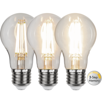 LED-lampa E27 A60 Clear 3-step memory