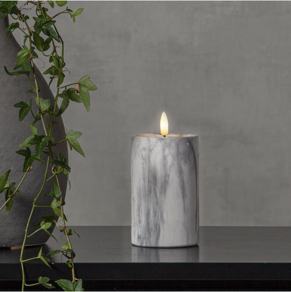 LED Blockljus Flamme Marble