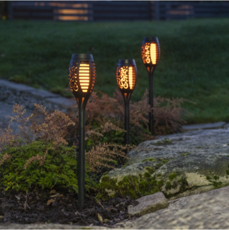 Solcellspollare 3-p Flame Mini