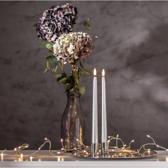 LED Antikljus 2-pack Flamme Metal