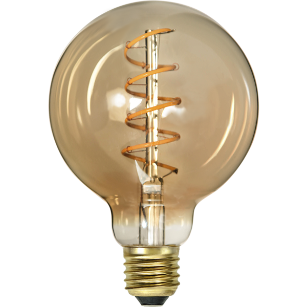 LED-lampa E27 G95 Decoled Spiral Amber